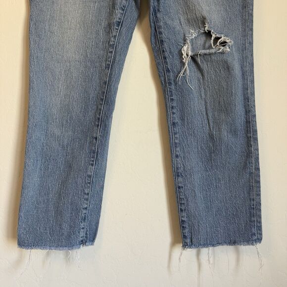 Madewell The Perfect Vintage Straight Jean High Rise Distressed Size 28 Cropped - Picture 2 of 12